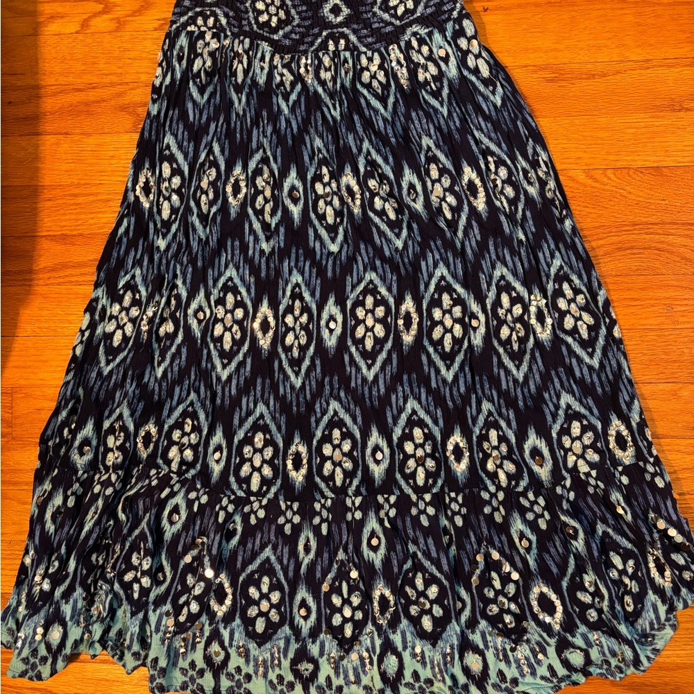 Justice Blue and White Maxi Skirt